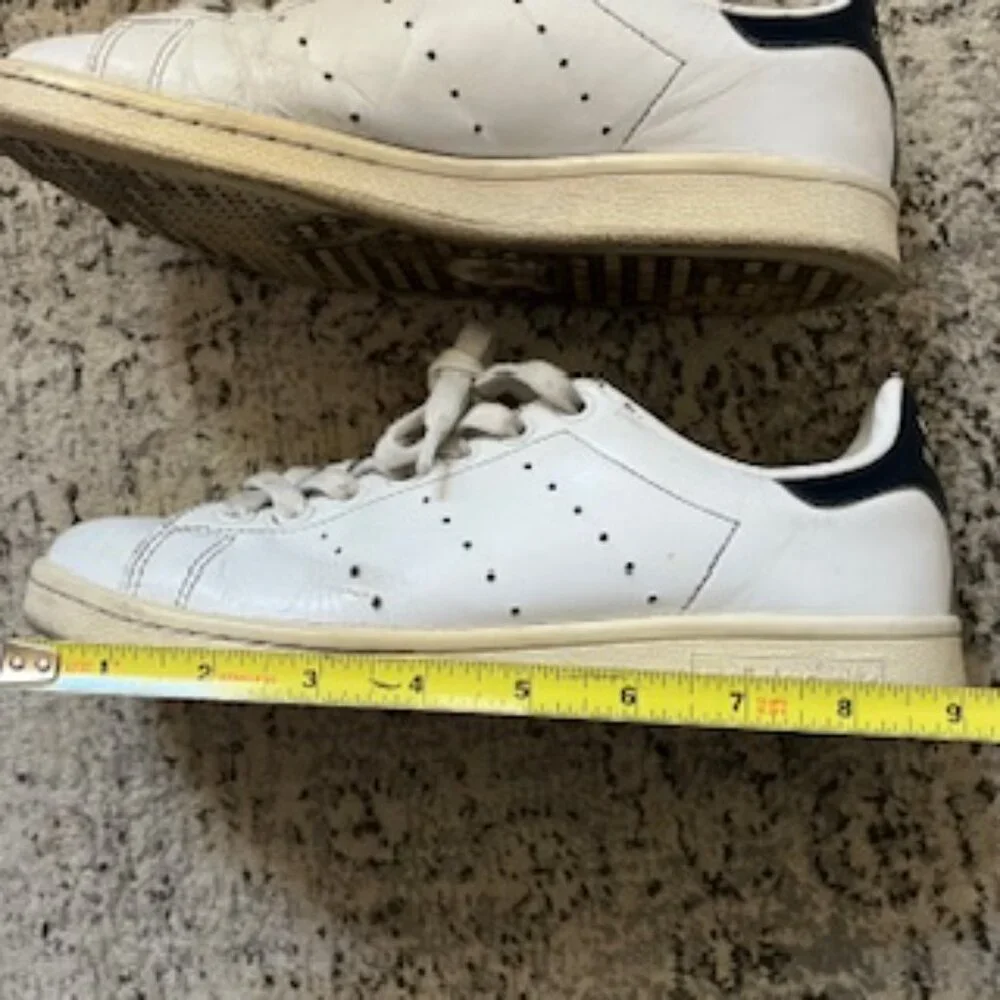 🧡3/15 adidas Stan Smith Shoes White Navy Male 5 1/2